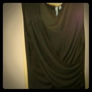 Slimming black drape maxi dress